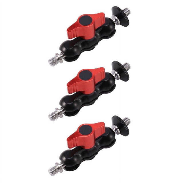 Adaptador de montaje de brazo con rótula doble de 1/4 de pulgada y abrazadera mágica 3X para monitor LCD de cámara DSLR
