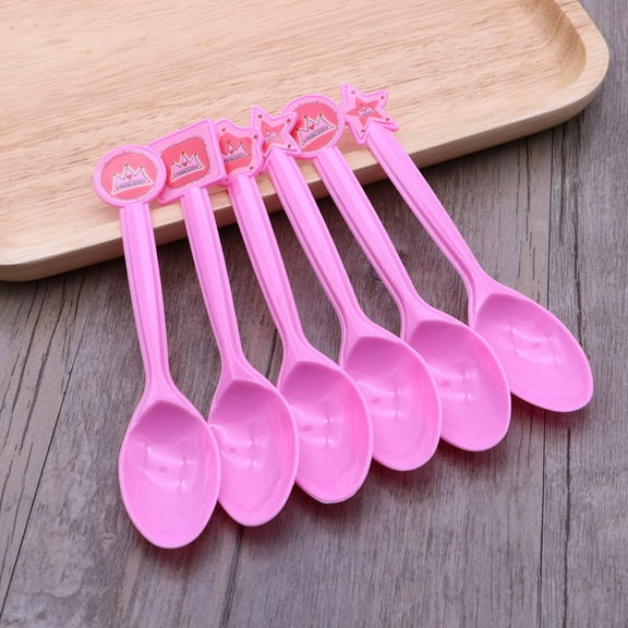 Raindrops Plastic Colored Spoons Rosy 1 Pack Reusable Tableware For Birthday Party Supplies