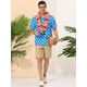 thumbnail image 3 of INSPIRE CHIC Camisa de lunares de verano para hombre, camisas hawaianas con patrón de manga corta y botones Azul M, 3 of 6