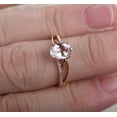 thumbnail image 3 of Antique 1.75 Carat 8x6mm Oval Cut Peach Pink Morganite and Diamond Moissanite Engagement Ring with 18k Gold Plating, 3 of 3