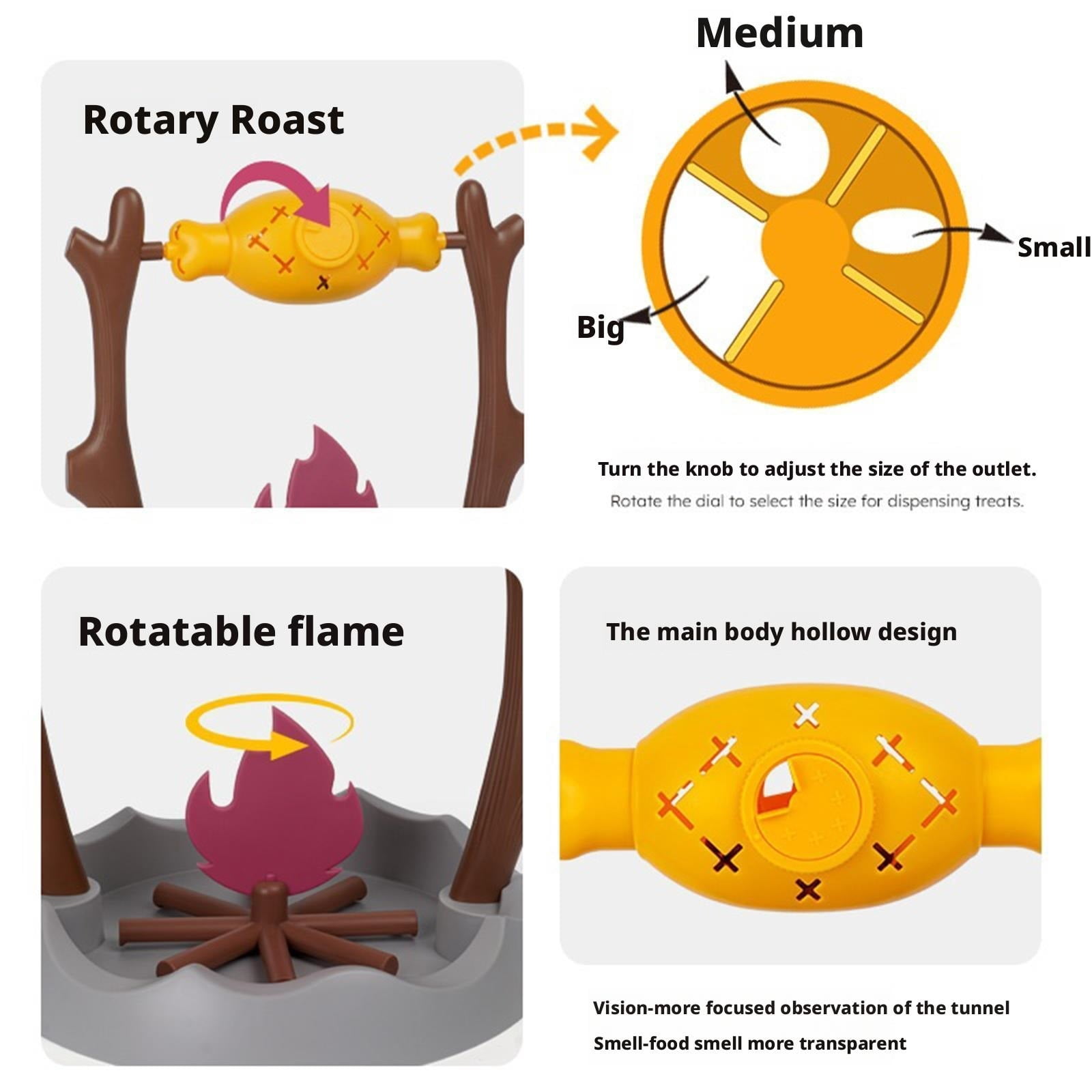 Pet BBQ Feeder Toy Rotatable Treat Dispensing Long-Lasting Interactive Cat Toy
