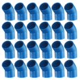 thumbnail image 1 of Uxcell 24Pcs 3/4" 45 Grados Codo Accesorios de Tubo, Grado de Construcción de Muebles Adaptador de Esquina de 2 Vías de 45 Grados para Conexión de Muebles de Construcción DIY, Estante de Jardín, Azul, 1 of 6