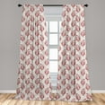 thumbnail image 5 of Ambesonne Vintage Curtains, Jacobean Floral Art, Pair of 28"x84", Eggshell and Vermilion, 5 of 5