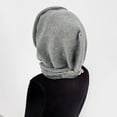 thumbnail image 3 of LEKODE Hooded Shawl Knit Scarf Thick Scarf Women Scarf Cotton Scarf Women's Scarves Scarf Womens Dark Gray One Size, 3 of 3