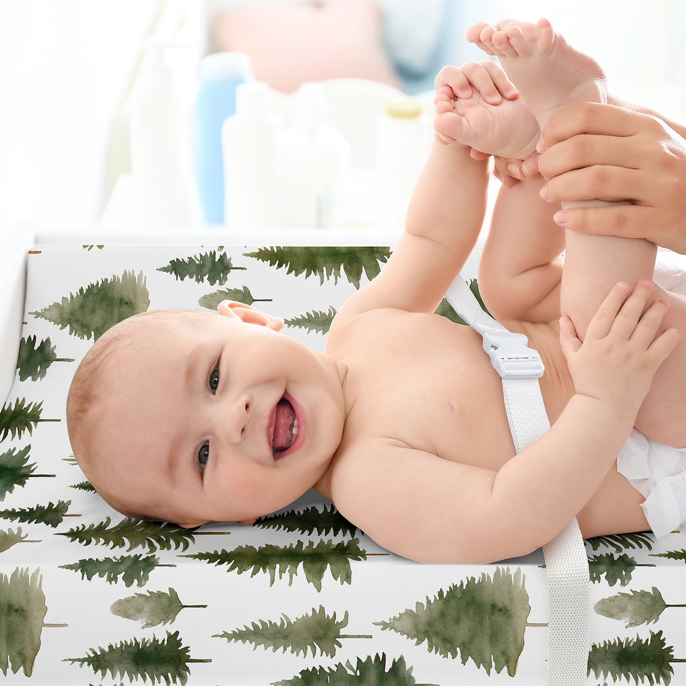 Sweet Jojo Designs Woodland Pine Tree Boy, Girl, Unisex/Gender Neutral Changing Pad Cover Sheet