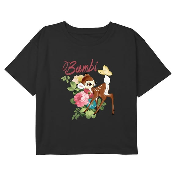 Girl's Bambi Floral Duo Graphic Cropped T-Shirt