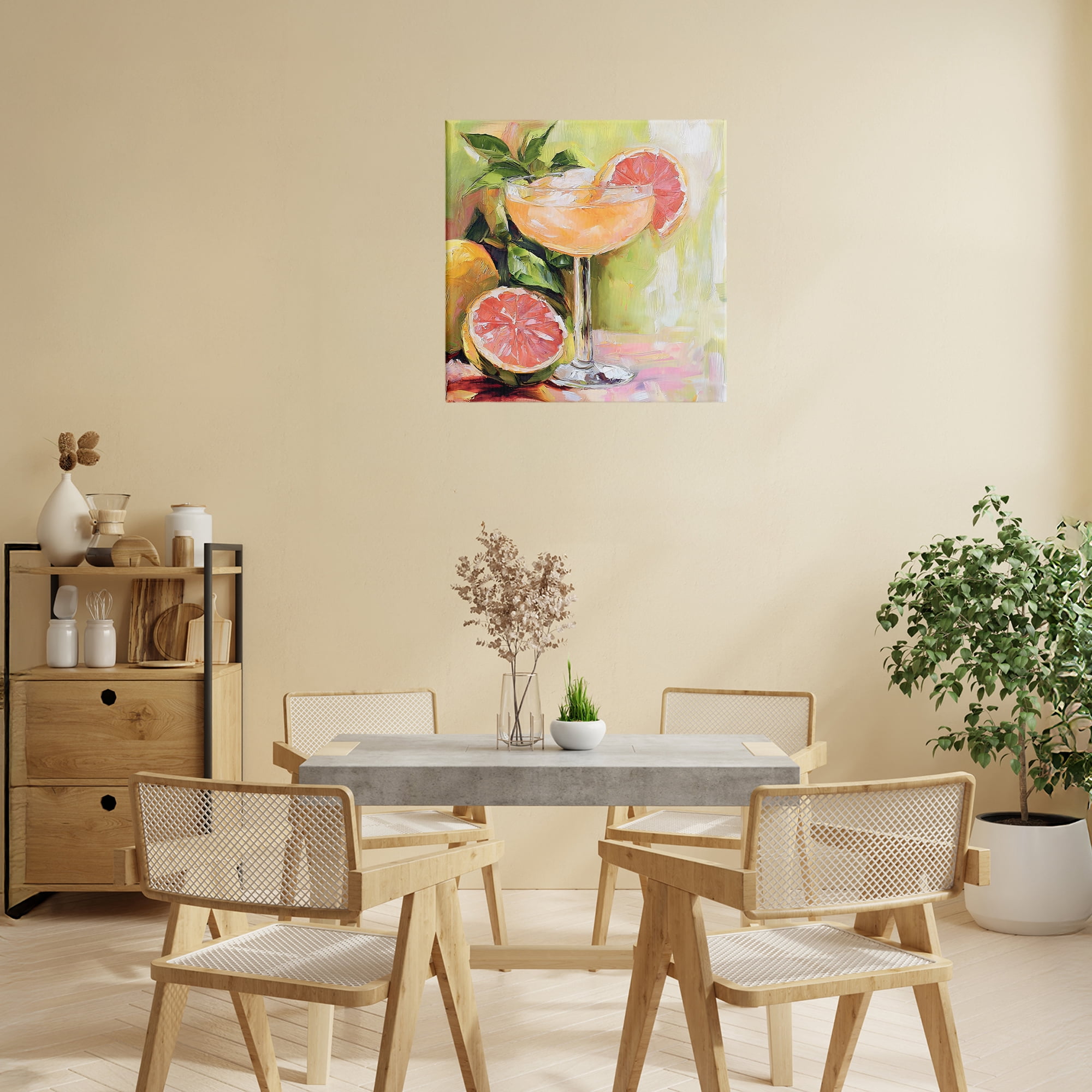 Stupell Industries Grapefruit Summer Cocktail Canvas Wall Art, design by Riley B