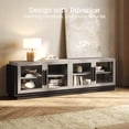 thumbnail image 3 of BELLEZE 70" TV Stand for TVs up to 75", Modern TV Stand & Entertainment Center with Shelves, Wood Storage Cabinet for Living Room or Bedroom - Brixston (Grey), 3 of 7