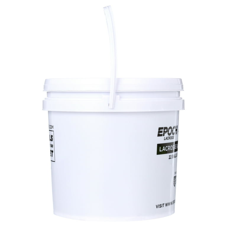 Epoch & Wolf Ball Coach Bucket – Multi-Use Lacrosse, NOCSAE/SEI Certified, 22 Rubber Lacrosse Balls, Official Size & Weight, Durable Practice Balls for Teams & Coaches