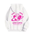 thumbnail image 4 of larppty Puff Print Lettering Oversized Full Zip Hoodie with Pocket - Y2K Preppy Pullover for Women Teens Girls（White，L）, 4 of 4