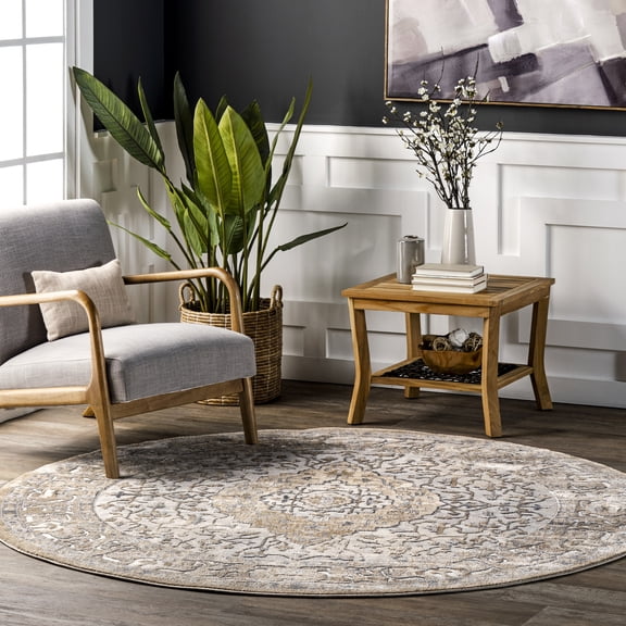 nuLOOM Thea Medallion Area Rug, 6', Beige