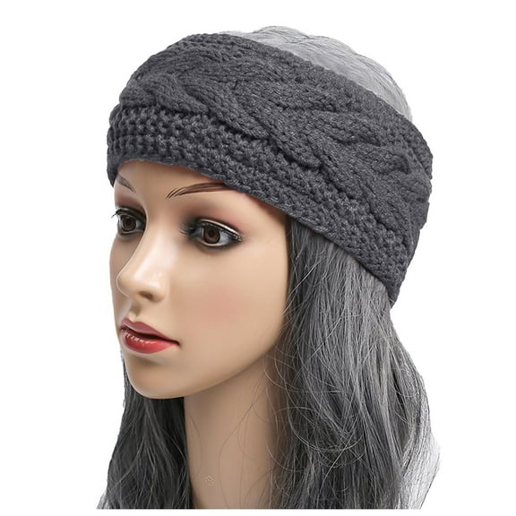Women's Fleece-Lined Knit Headband Warm Winter Hair Band, Soft Cozy Cold Weather Accessory