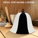 thumbnail image 4 of Uxcell 2-Pack Gorro de Sauna para Mujeres y Hombres, Gorro de Sauna de Fieltro Vaporarium Suave Duradero Cómodo Transpirable [Blanco y Negro], 4 of 7
