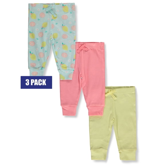 Koala Baby Baby Girls' 3-Pack Fruit Pants Color: green Size: newborn