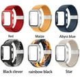 thumbnail image 3 of ALMNVO Braided Solo Loop Band Compatible with Apple Watch Bands with Case 45mm 44mm 42mm ,Stretch Nylon Elastic Strap with Glass Screen Protector Case for iWatch Series 7 6 SE 5 4 3 2 1, 3 of 7
