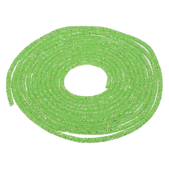Uxcell 5 Yard 6mm Glitter Sequins Rope Sequins Rhinestone Tube Cord for DIY Clothing Jewelry Light Green