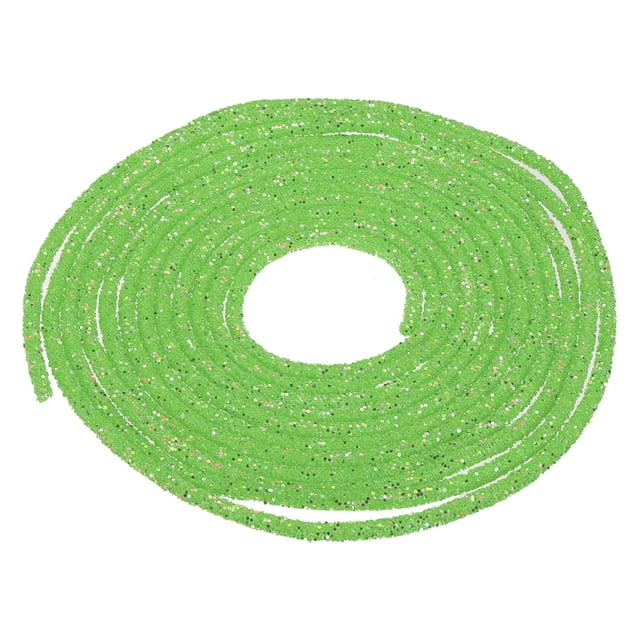 Unique Bargains 5 Yard 6mm Glitter Sequins Rope Sequins Rhinestone Tube Cord for DIY Clothing Jewelry Light Green