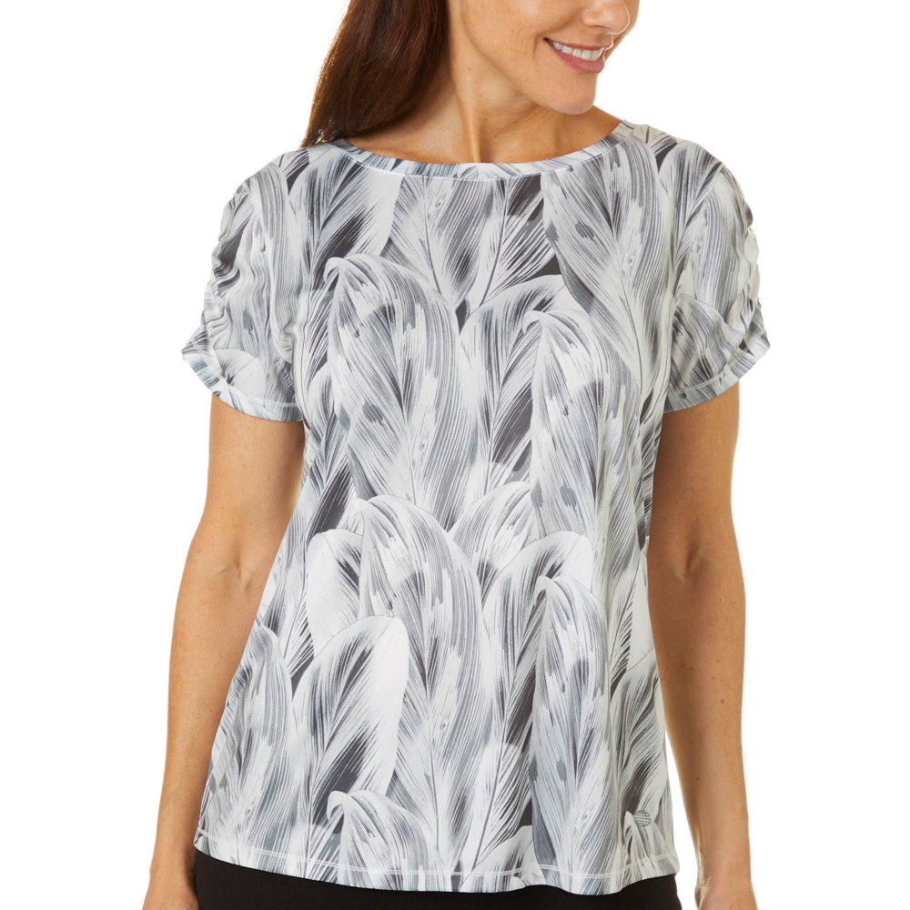 Reel Legends Reel Legends Womens ReelTec Layered Leaves Print Top