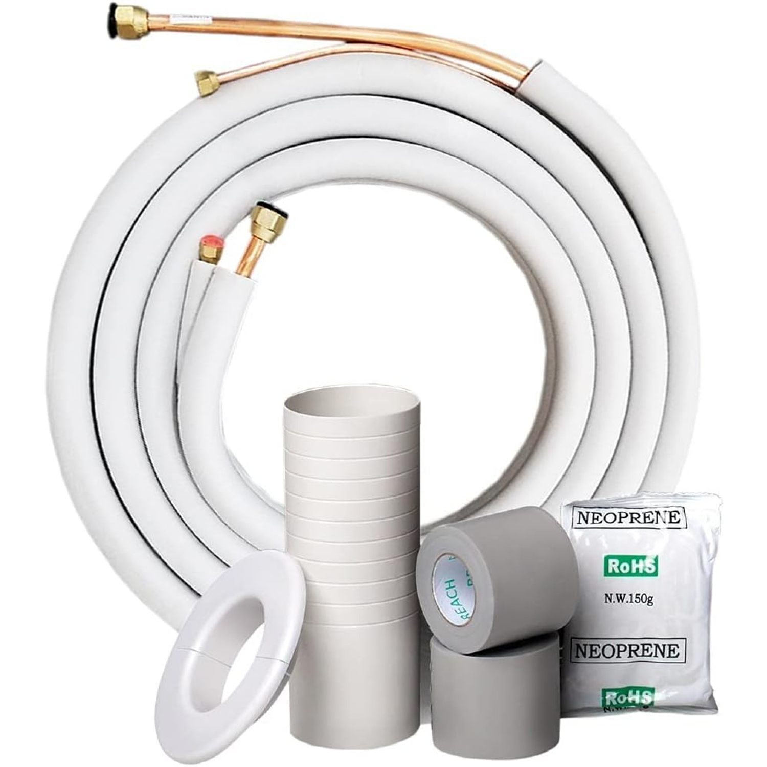 3/8" x 5/8" 24K BTU MrCool Ductless Mini Split Line Set AC Kit with Control Wire 16 Ft