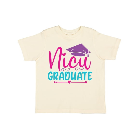Inktastic Nicu Graduate with Cap and Hearts in Purple Pink and Blue Girls Toddler T-Shirt