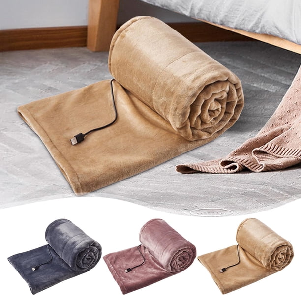 Fiudx Manta Térmica Usb, Tela Suave de Franela, Control de Temperatura Ajustable, Multiusos para Sofá, Camping, Viajes, Emergencias, Cómoda y Segura, Tamaño 160 X 85 Cm, Diseño Lavable.