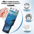 thumbnail image 3 of Logiee Ice Blue Ocean Cute Dolphin Print 40OZ Ice Bully Cup with Handle and Straw, Double Wall Stainless Steel Tumbler,Travel Coffee Cup with Lid, Summer Insulation and Cooling Cup, 3 of 8
