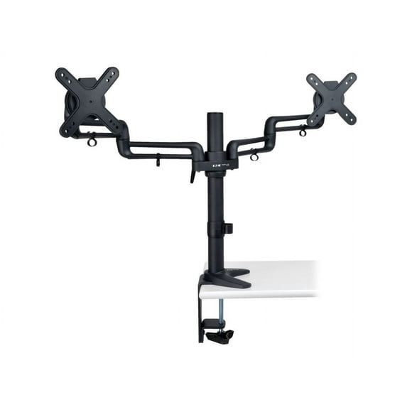 Tripp Lite Dual Display Flex Desk Mount Clamp 13" to 27" EA - Mounting kit (desk clamp mount, pole, 2 dual articulating arm, 2 interface plates) - full-motion - for 2 LCD displays - steel - black - screen size: 13"-27" - desktop