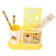 thumbnail image 3 of Portalápices giratorio 2 cajas de lápices de plástico de rejilla con sacapuntas tijeras para estudiantes lápices almacenamiento de bolígrafos regalo amarillo, 3 of 14
