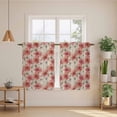 thumbnail image 2 of Spring Flowers Kitchen Curtains 45 Inch Length, Chinese Botanical Pink White Blooms Floral Tiers Curtains for Bathroom Bedroom Cafe, Light Filtering Small Window Treatment Drapes 2 Panels 42"Wx45"L, 2 of 8