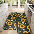 thumbnail image 4 of Kitchen Rugs Sets Of 2,DarkBlue Sunflower Bee Pattern Anti Fatigue Kitchen Mat Rugs Non Slip Washable,Decorative Kitchen Floor Mats for Kitchen,Sink,Laundry,17"x47"+17"x47", 4 of 5