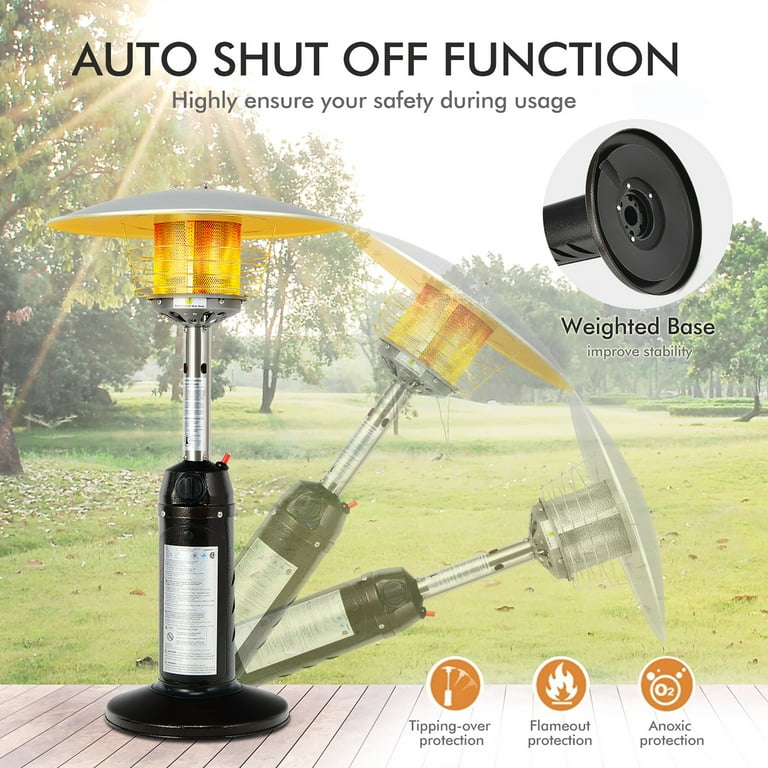 Costway 11,000 BTU Patio Heater Portable Tabletop Propane Standing LP Gas  Heater Brown - Walmart.com