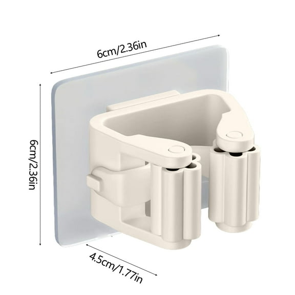 Rkxzt Mop Clip,Wall Mounted Mop and Broom Holder Heavy Duty Adhesive Rack Stainless Steel Tool Organizer 2 Pack,Bathroom Storage Organization