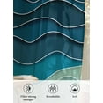 thumbnail image 6 of Sheer Curtains 84 inches Long, Abstract Water Duck Green Brown Gradient Ocean Waves Light Filtering Sheer Window Curtains Rod Pocket Voile Drapes for Bedroom Living Room, 52"W x 84"L 2 Panels, 6 of 7