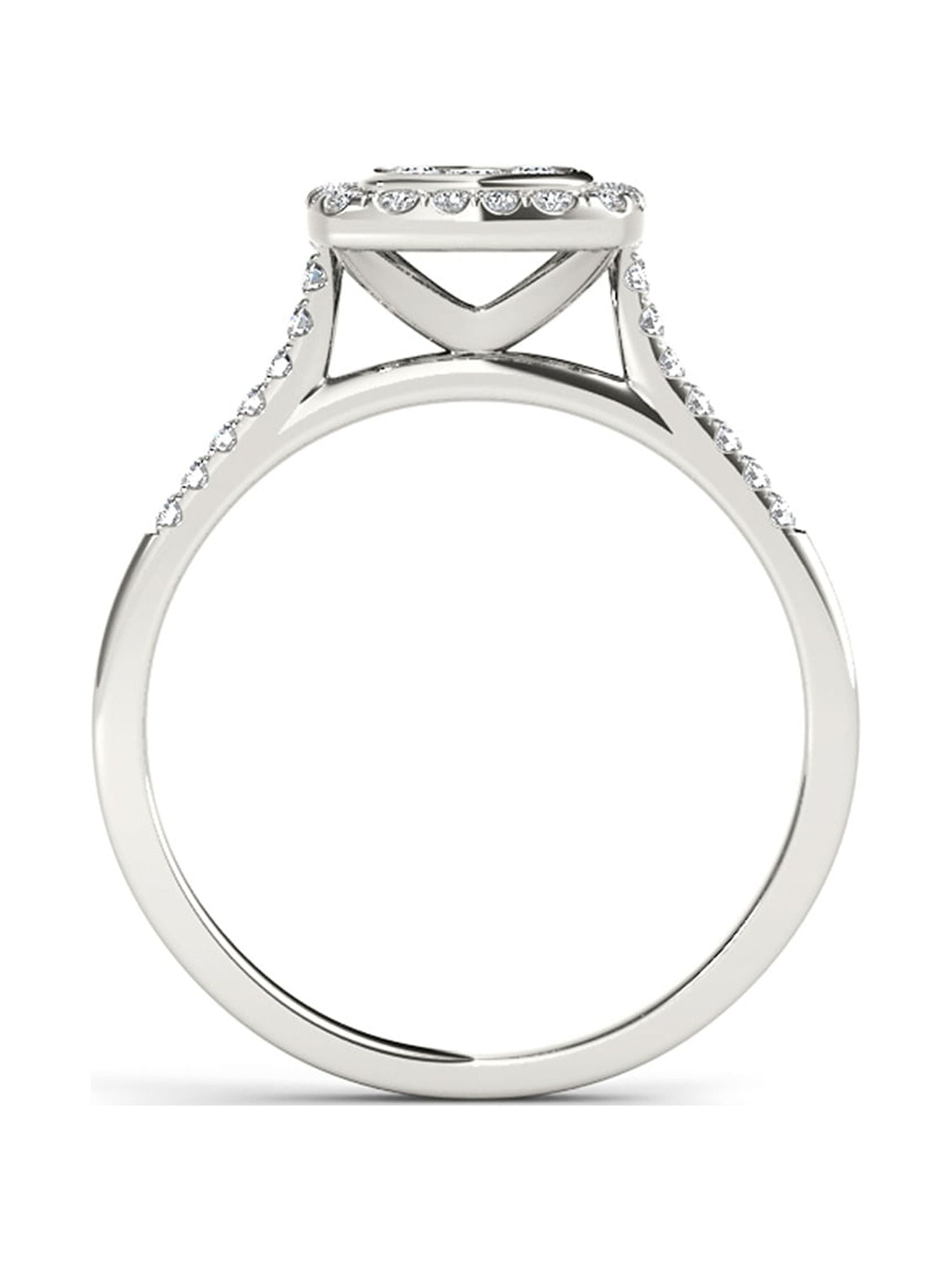 1/2 Carat T.W. Diamond 10kt White Gold Cushion-Shape Engagement Ring
