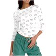 thumbnail image 5 of hotojiny Women's Tops Valentine's Day Long Sleeve Shirts Slim Fitted Going out Tops Ruched Basic Tees Valentine's Day Outfit, 5 of 7