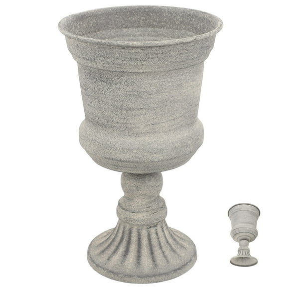 VERDANVERSE rustic flower vase Metal Light Grey Decorative Flower Holder Modern Appearance 1Set
