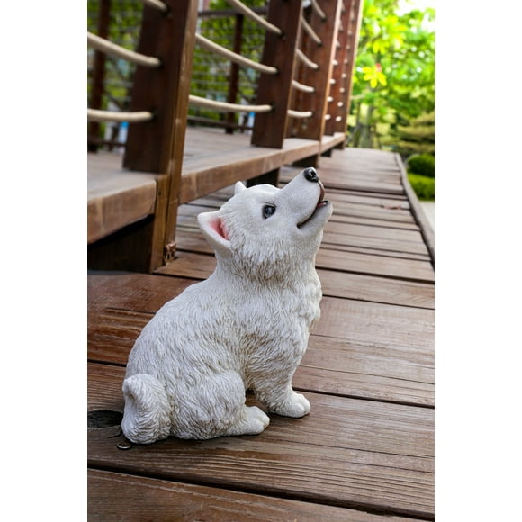 Tabletop Dog Display-Howling American Eskimo Statue, Garden Statue, Home Décor