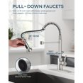 thumbnail image 6 of Kitchen Faucet with Pull Down Sprayer, Brushed Nickel Stainless  Single Handle Classic Spring Commercial Sink Faucet for RV Camper Bar Farmhouse Laundry, 6 of 7