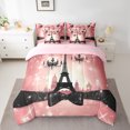 thumbnail image 2 of Castle Fairy Bling Ribbon Bow Twin Bedding Sets,Eiffel Tower Bedding Comforter Set, 2 of 8