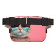 thumbnail image 3 of Fotbe Cool Cat Pink Sunglasses Cangurera Cuadrada con Estampado de Doble Capa, Bolsa de Cintura Ajustable Mini para Hombres y Mujeres, 3 of 9