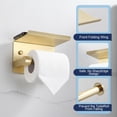 thumbnail image 4 of BGL Portarrollos con repisa para papel higiénico jumbo, dorado cepillado, 4 of 6