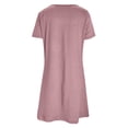 thumbnail image 6 of JIAYUE Women's Dress Short Sleeve Above Knee Casual Vacation Round Neck Solid Color For Travel With Leggings Comfortable Breathable Loose Fit Trendy Female Dresses, 6 of 6