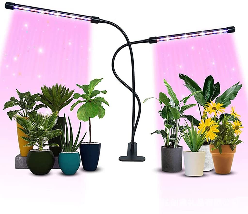 SAYDY LED Plant Lamp with Adjustable Gooseneck, Grow Lights for Indoor Plant, 3/9/12H Timer, 9