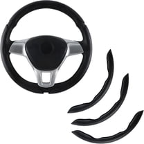 MELIVO 3pcs Car Carbon Fiber Anti-Skid Steering Wheel Cover,Segmented Steering Wheel Protector,Butterfly Steering Wheel Cover,Universal 99% Car Wheel Cover Protector,Car Interior Accessories (Black)