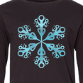 thumbnail image 4 of Inktastic Icy Blue Winter Snowflake Long Sleeve Youth T-Shirt, 4 of 5