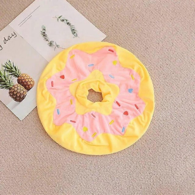 Almohada de peluche con forma de donut de piel vacía de 38/58 cm, como un anillo fantástico real, cojín de asiento creativo suave de peluche, almohada para la cabeza, 38 cm, piel rosa sin cremallera