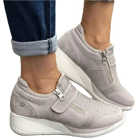 Sneakers For Women Slip On Memory Foam Canvas Sneakers Low Top Fashion Casual Soft Walking Shoes Flat Loafers