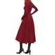 thumbnail image 5 of Vestido Midi Burdeos de Manga Larga y Corte A PRETTYGARDEN Talla M, 5 of 8