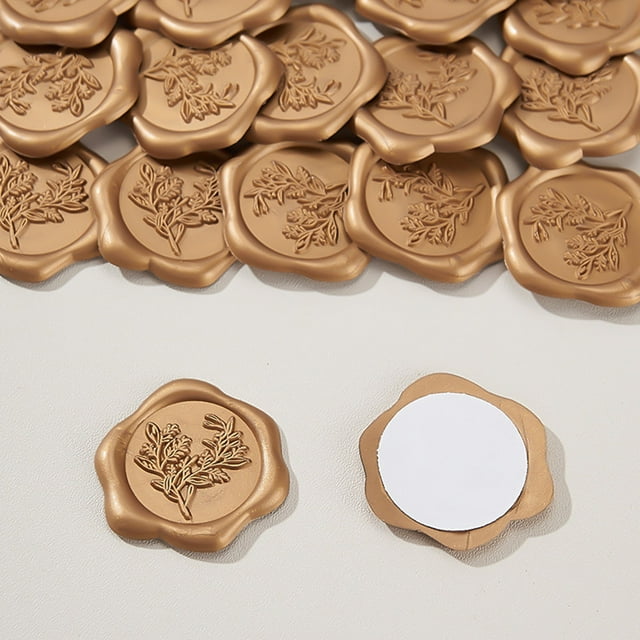 100Pcs Wax Seal Stickers, Wedding Invitation Envelope Seal Stickers, Embossed Classic Decorative Sticker For Wedding Invitation Envelopes Christmas