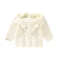 thumbnail image 4 of IROINNID Infant Boys Girls Solid Color Cute Ears Knitted Warm Tops Winter Button Down Hoodie Coat, 4 of 4